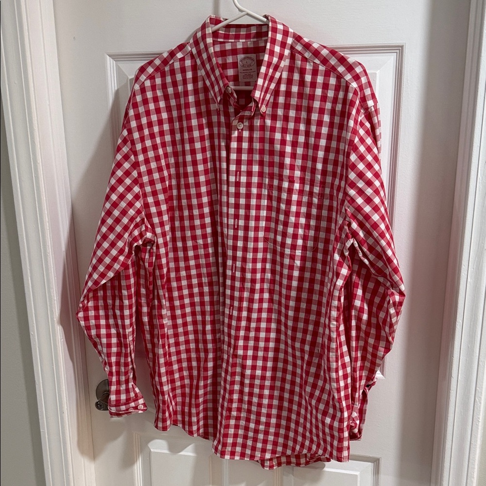 Madison Red & White Gingham Button-Down Shirt